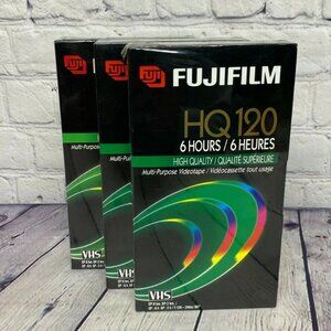 Blank VHS Tapes Fuji Film HQ 120 High Quality Lot of 3 6 Hours Brand New Lot#1
